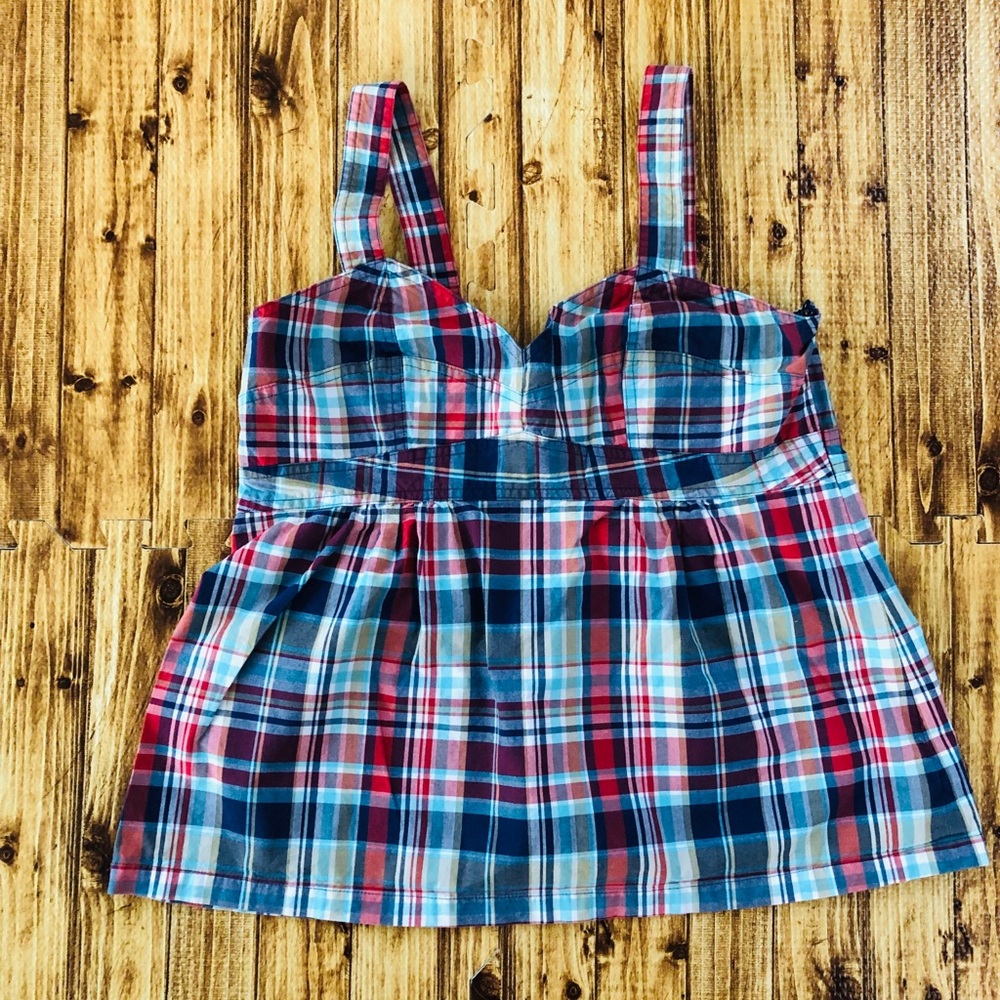 Nautica Summer Plaid Halter Top